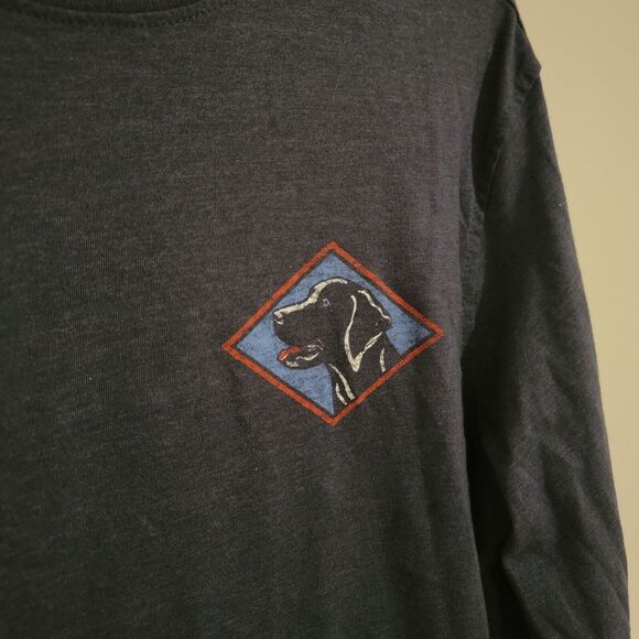 Izod Saltwater Mens Dog Graphic T Shirt Size Small S Long Sleeve Blue Gorpcore - Picture 3 of 7